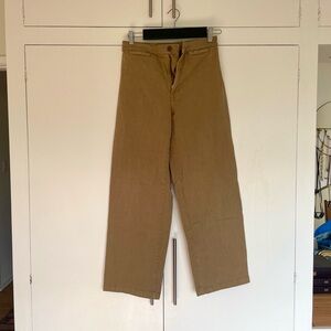 Madewell Women’s Emmett Wide-Leg Crop pants in Khaki